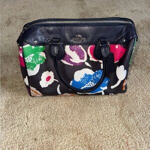 Coach Floral Print Satchel Bag